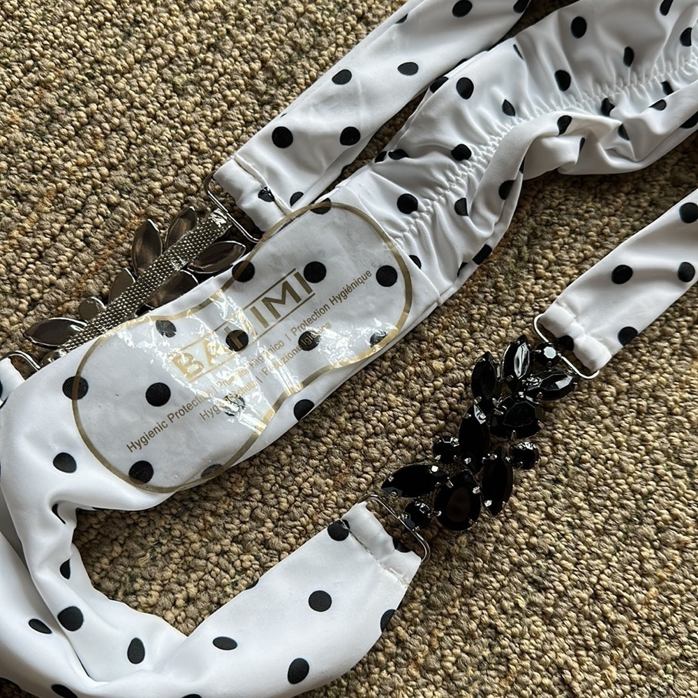 Bahimi London Swim - Cheeky Bikini Bottom Polka Dot Nwt New Size L — image 8 of 8
